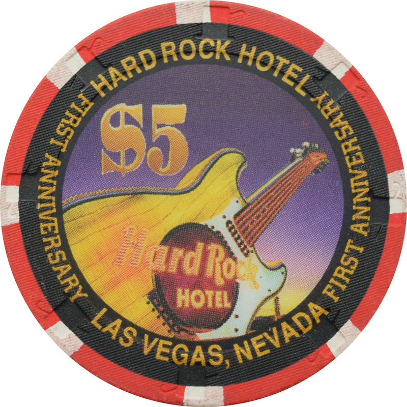 Hard Rock Casino Las Vegas Nevada $5 1st Anniversary Chip 1996