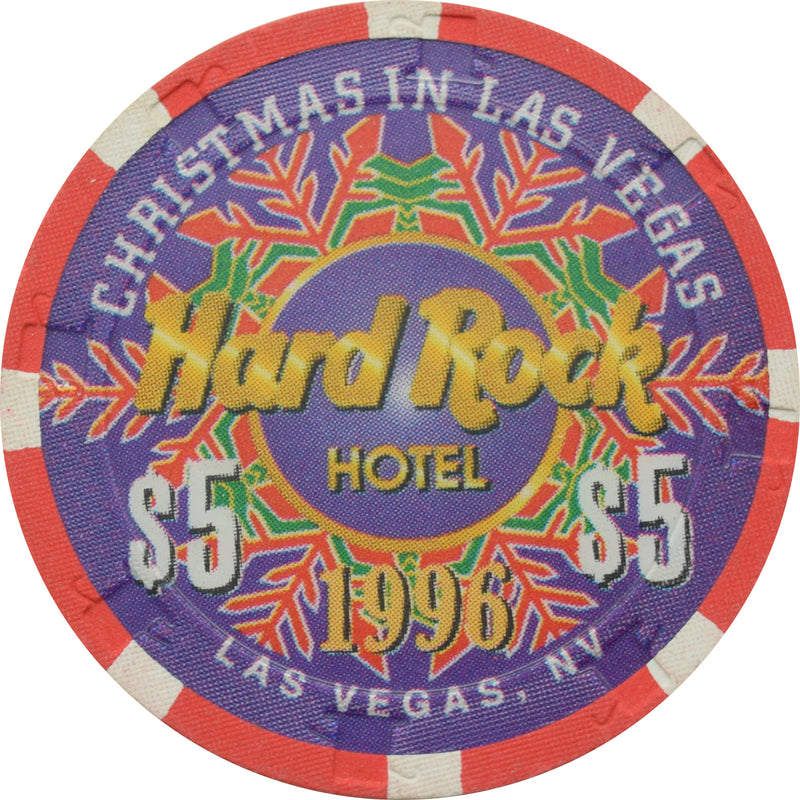 Hard Rock Casino Las Vegas Nevada $5 Christmas Chip 1996
