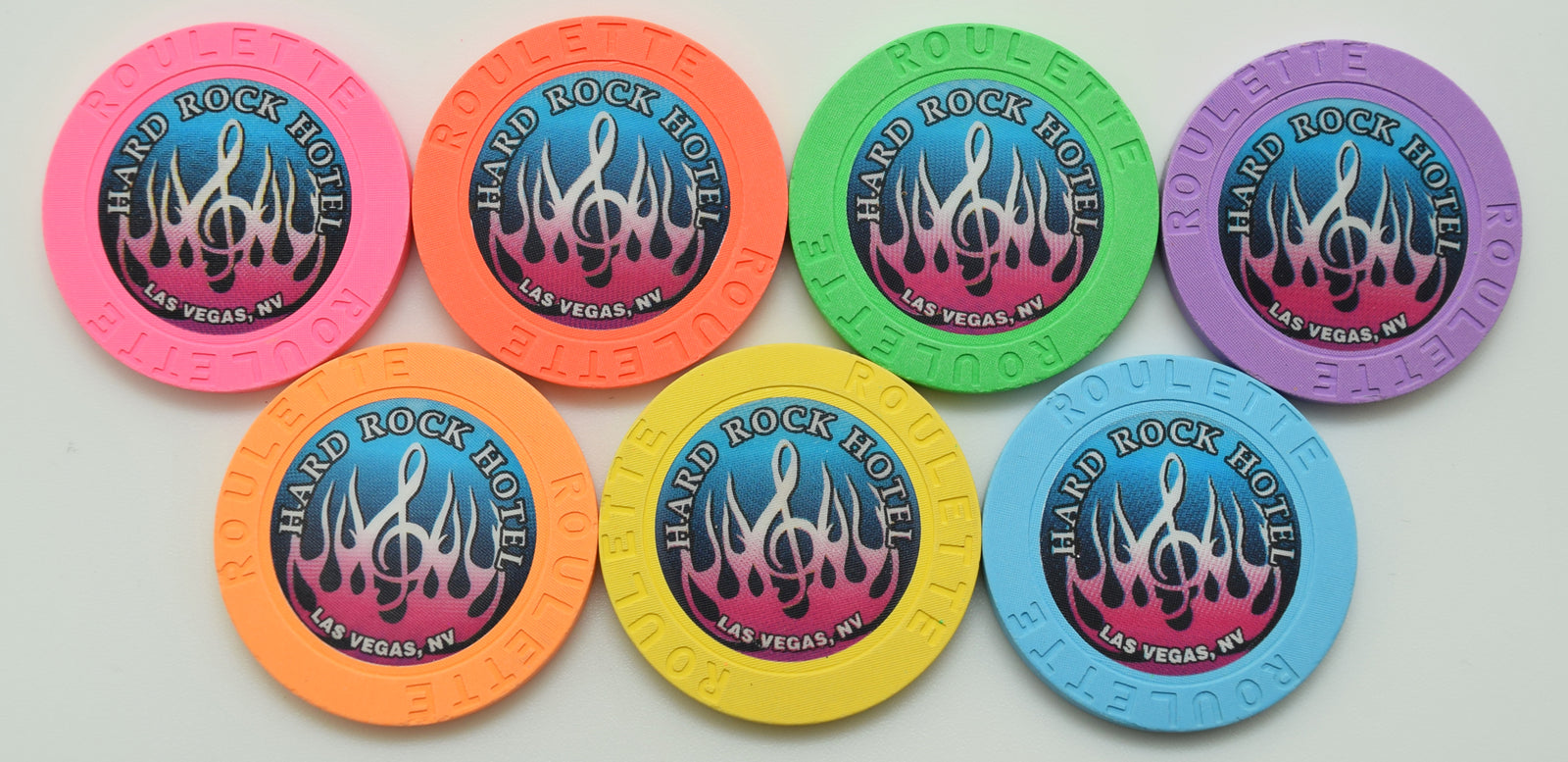Hard Rock Casino Las Vegas Nevada Purple Flame Roulette Chip Set 2000