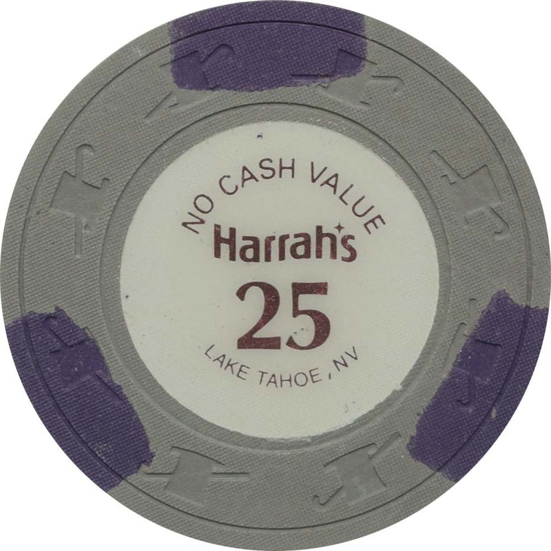 Harrah's Casino Lake Tahoe Nevada $25 Showboat Gray No Cash Value Chip 1980s