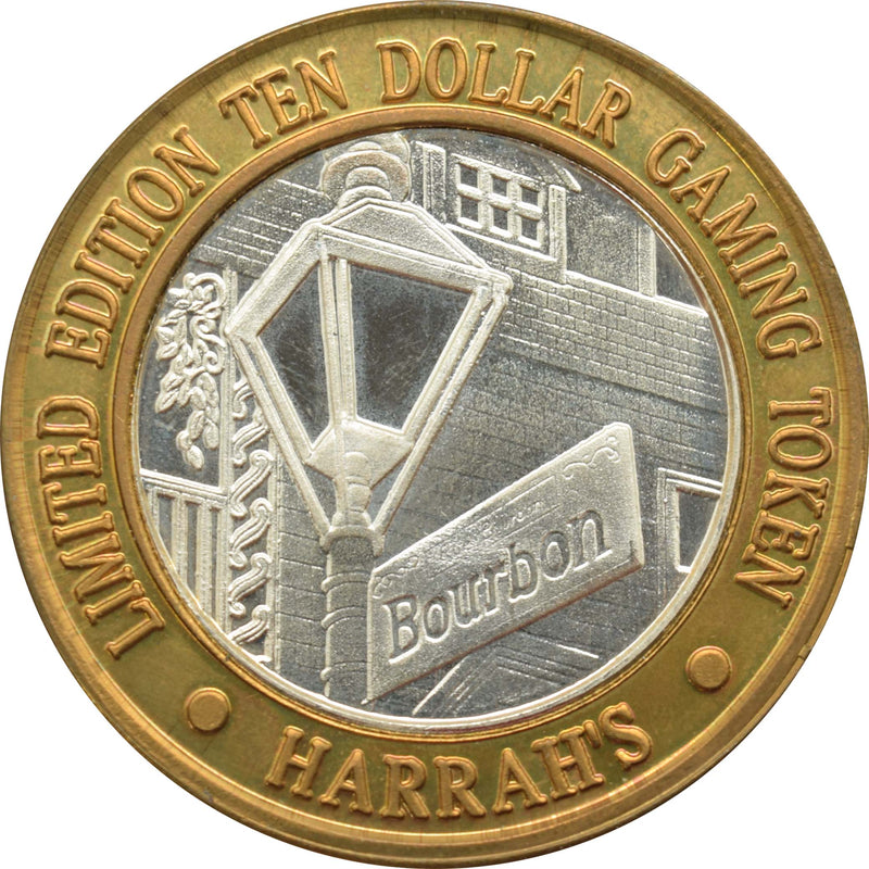 Harrah's Casino Las Vegas "Bourbon Street" $10 Silver Strike .999 Fine Silver 1996
