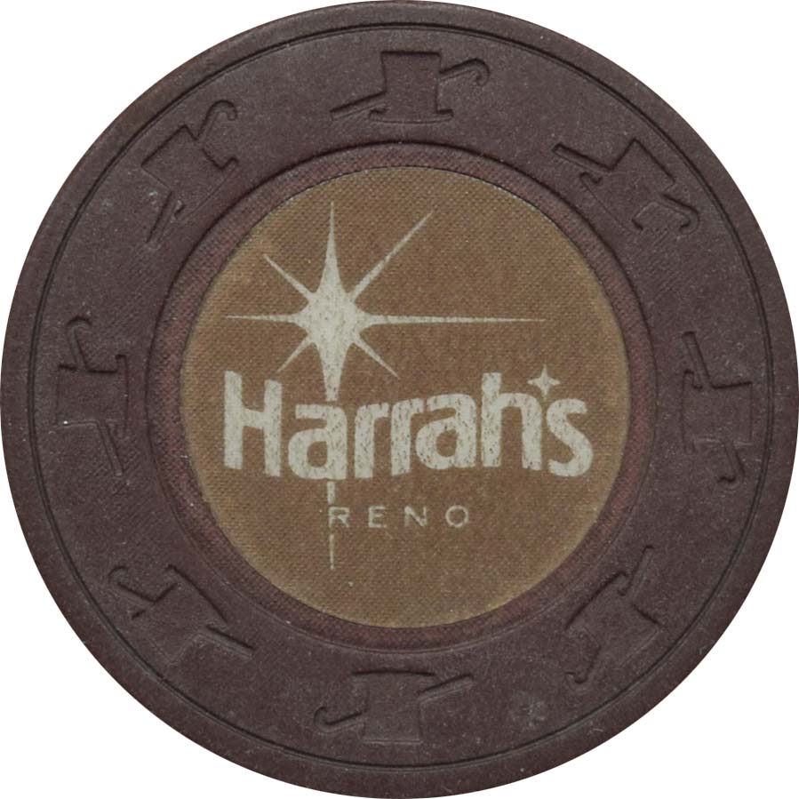 Harrah's Casino Reno Nevada Brown Roulette Roulette Chip 1970s