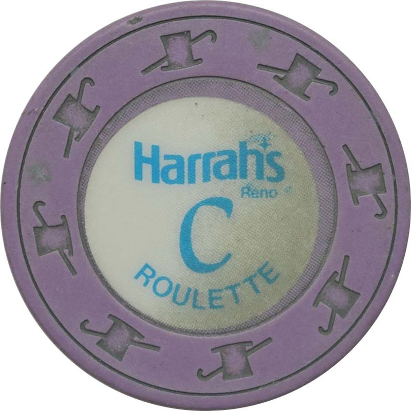 Harrah's Casino Reno Nevada Purple C Roulette Chip 1980s