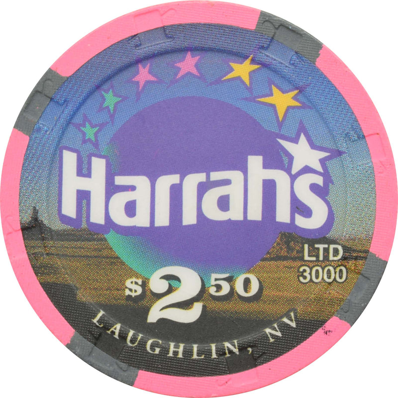 Harrah's Casino Laughlin Nevada $2.50 But It's A Dry Heat Chip 1998