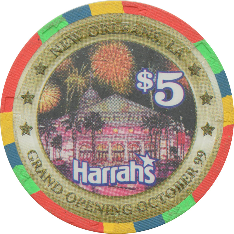 Harrah's Casino New Orleans Louisiana $5 Grand Opening Chip 1999