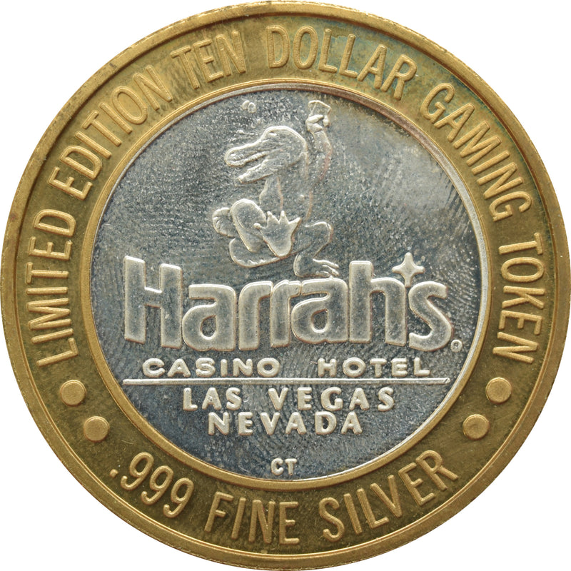 Harrah's Casino Las Vegas "Mardi Gras" $10 Silver Strike .999 Fine Silver 1994