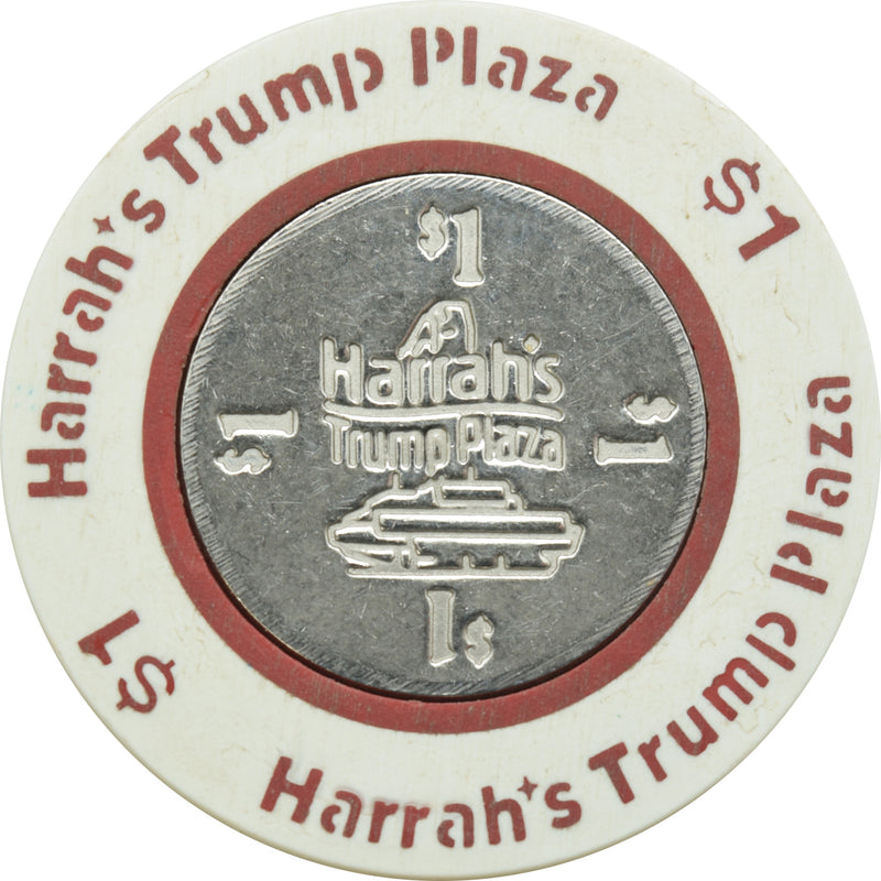 Harrah's Trump Plaza Casino Atlantic City New Jersey $1 Dark Red Chip