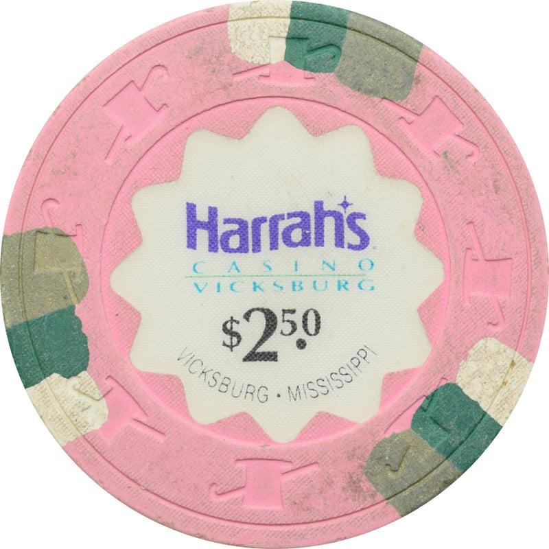 Harrah's Casino Vicksburg Mississippi $2.50 Chip