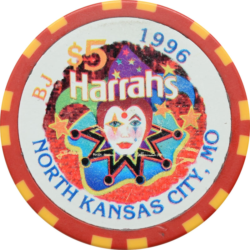 Harrahs Casino North Kansas City Missouri $5 Chip 1996