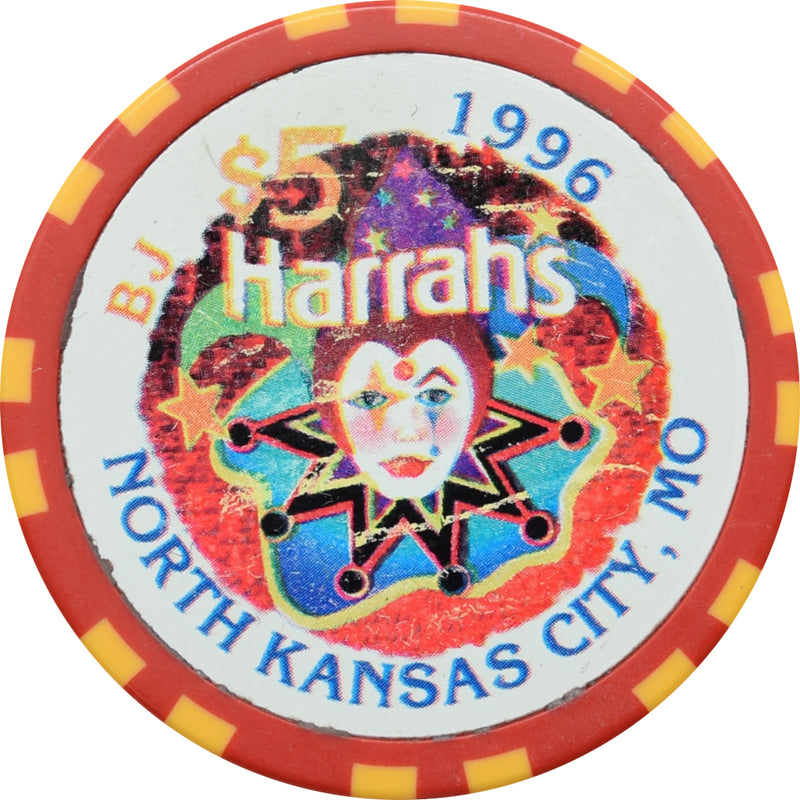 Harrahs Casino North Kansas City Missouri $5 Chip 1996