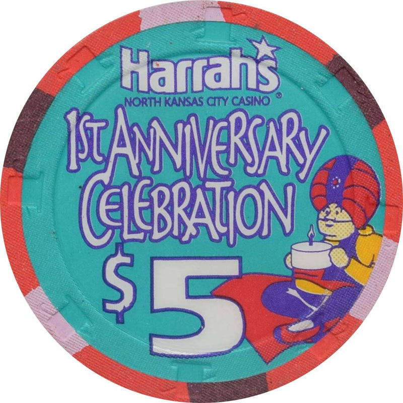 Harrah's Casino North Kansas City Missouri $5 1st Anniversary Chip