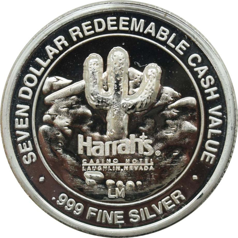 Harrah's Casino Laughlin Nevada $7 Cactus .999 Fine Silver Token 1993