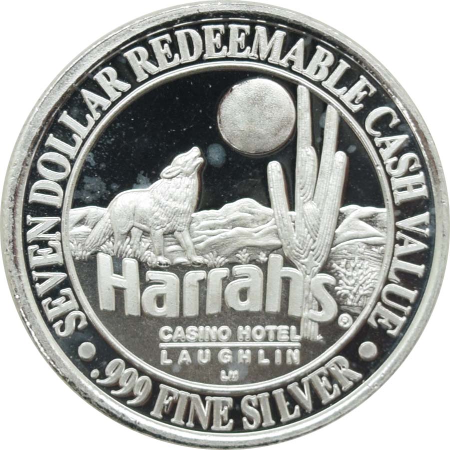 Harrah's Casino Laughlin Nevada $7 Coyote .999 Fine Silver Token 1993