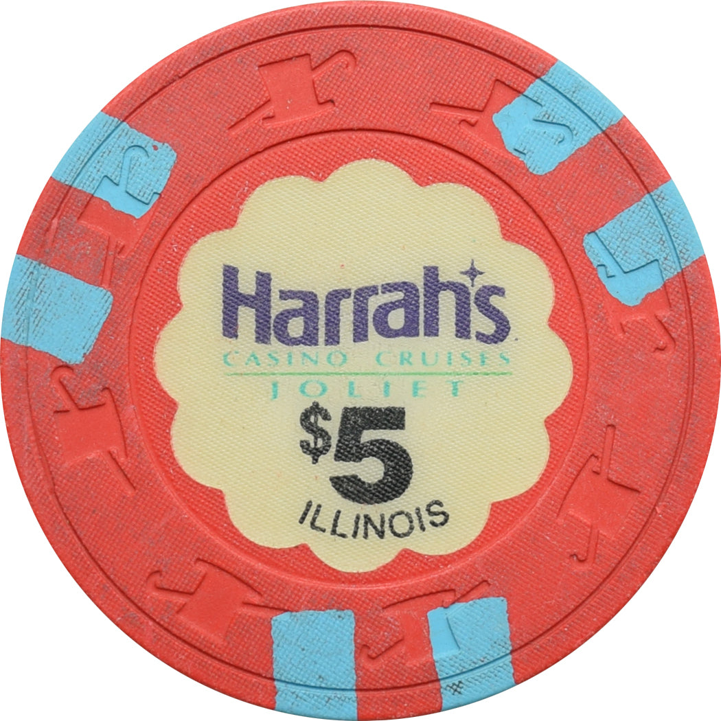 Harrah's Casino Joliet Illinois $5 Chip