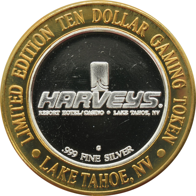 Harvey's Casino Lake Tahoe "Bill Cosby" $10 Silver Strike .999 Fine Silver 1998