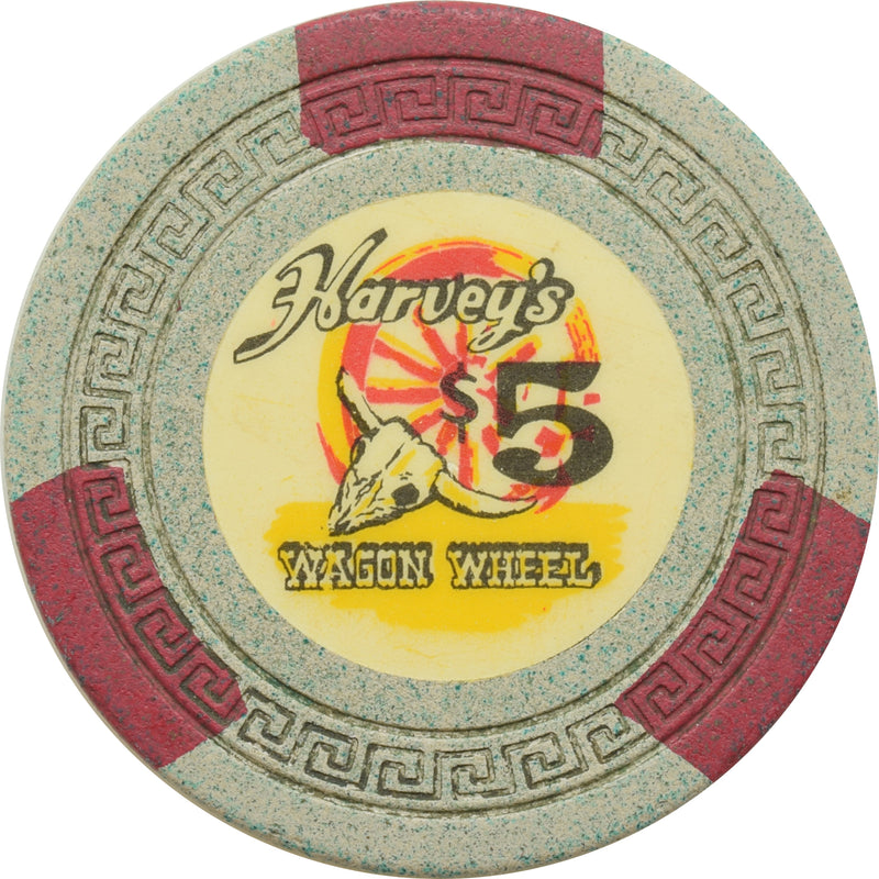 Harvey's Wagon Wheel Casino Lake Tahoe Nevada $5 Chip 1960