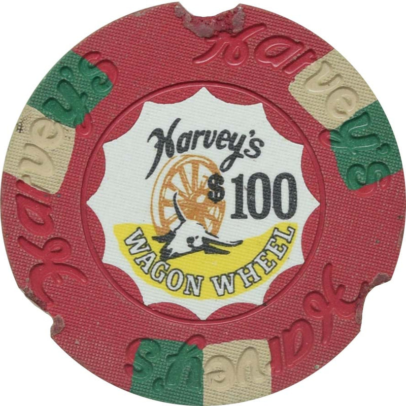 Harvey's Casino Lake Tahoe Nevada $100 Cancelled Chip 1973
