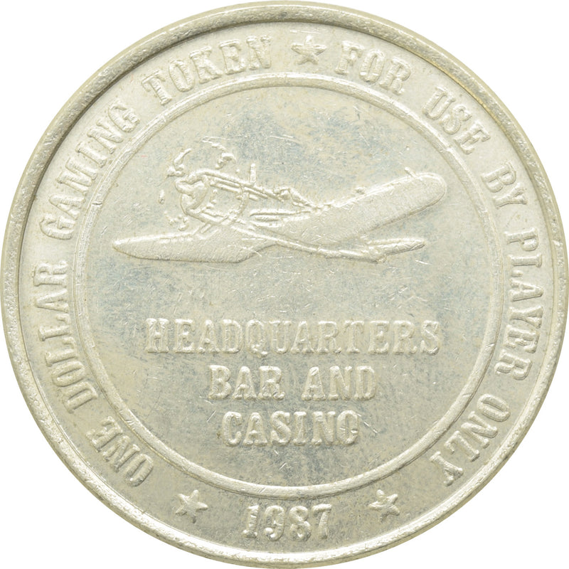 Headquarters Casino Fallon NV $1 Token 1987