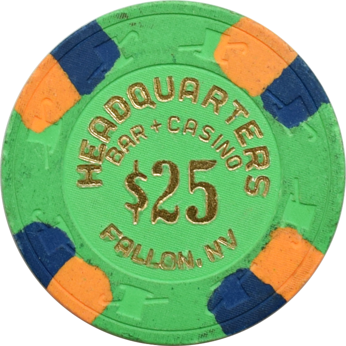 Headquarters Casino Fallon Nevada $25 Chip 1987