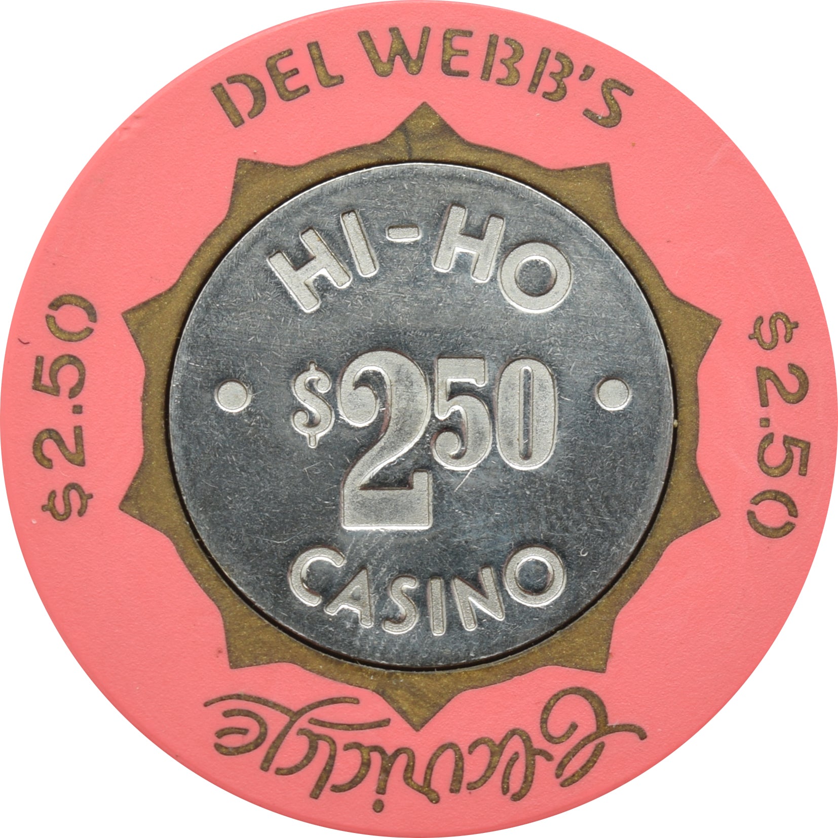 Claridge Hi Ho Del Webb's Casino Atlantic City New Jersey $2.50 Chip