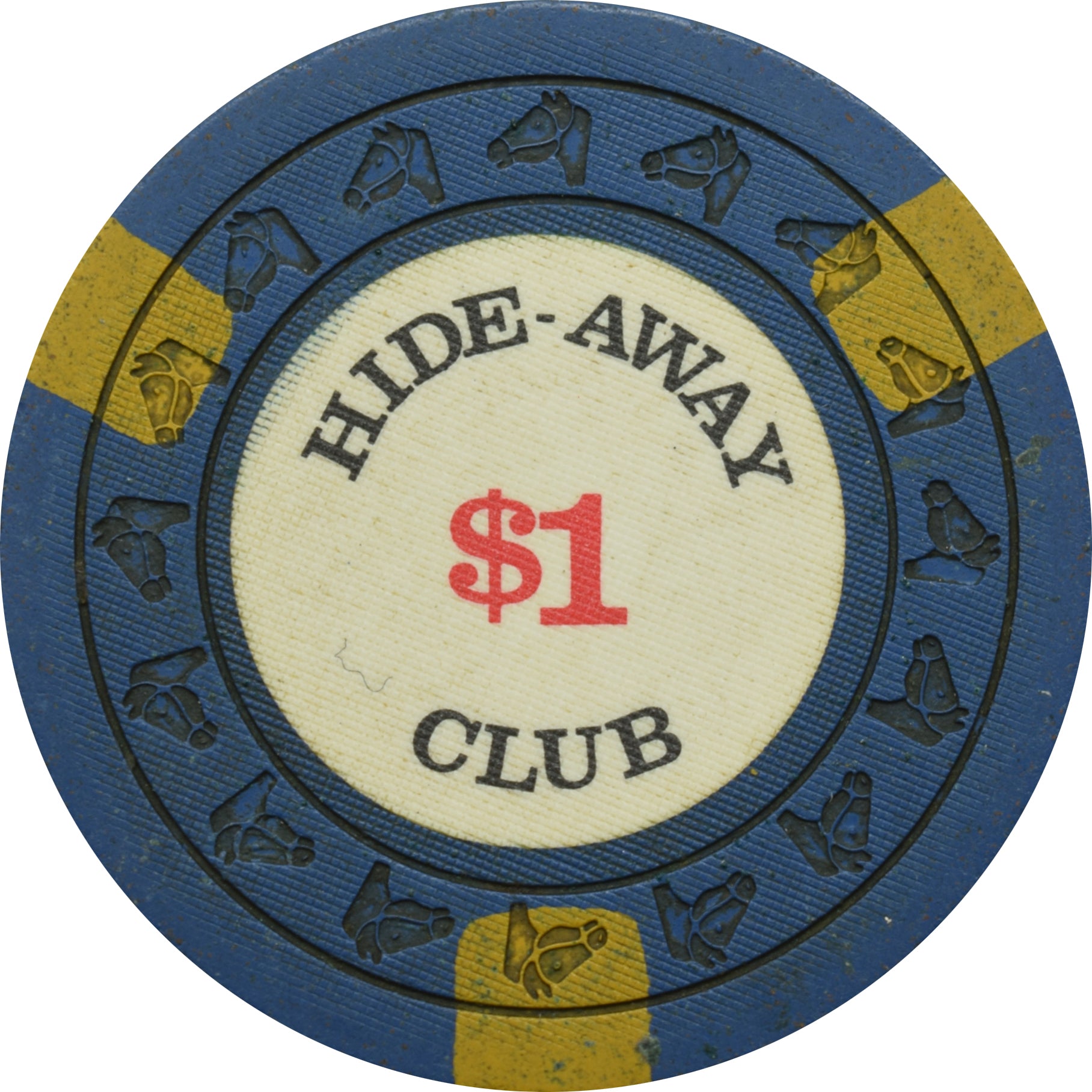 Hide-Away Club Card Room Petaluma California $1 Chip