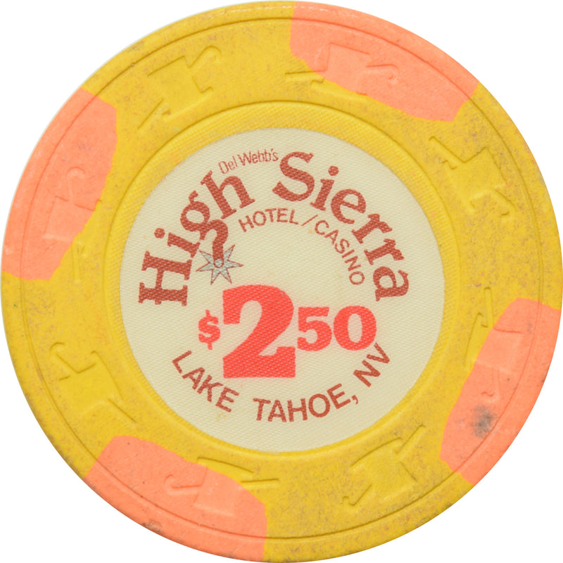 High Sierra Casino Lake Tahoe Nevada $2.50 Chip 1988