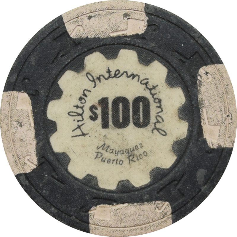 Hilton International Casino Mayaguez Puerto Rico $100 (4 White) Chip