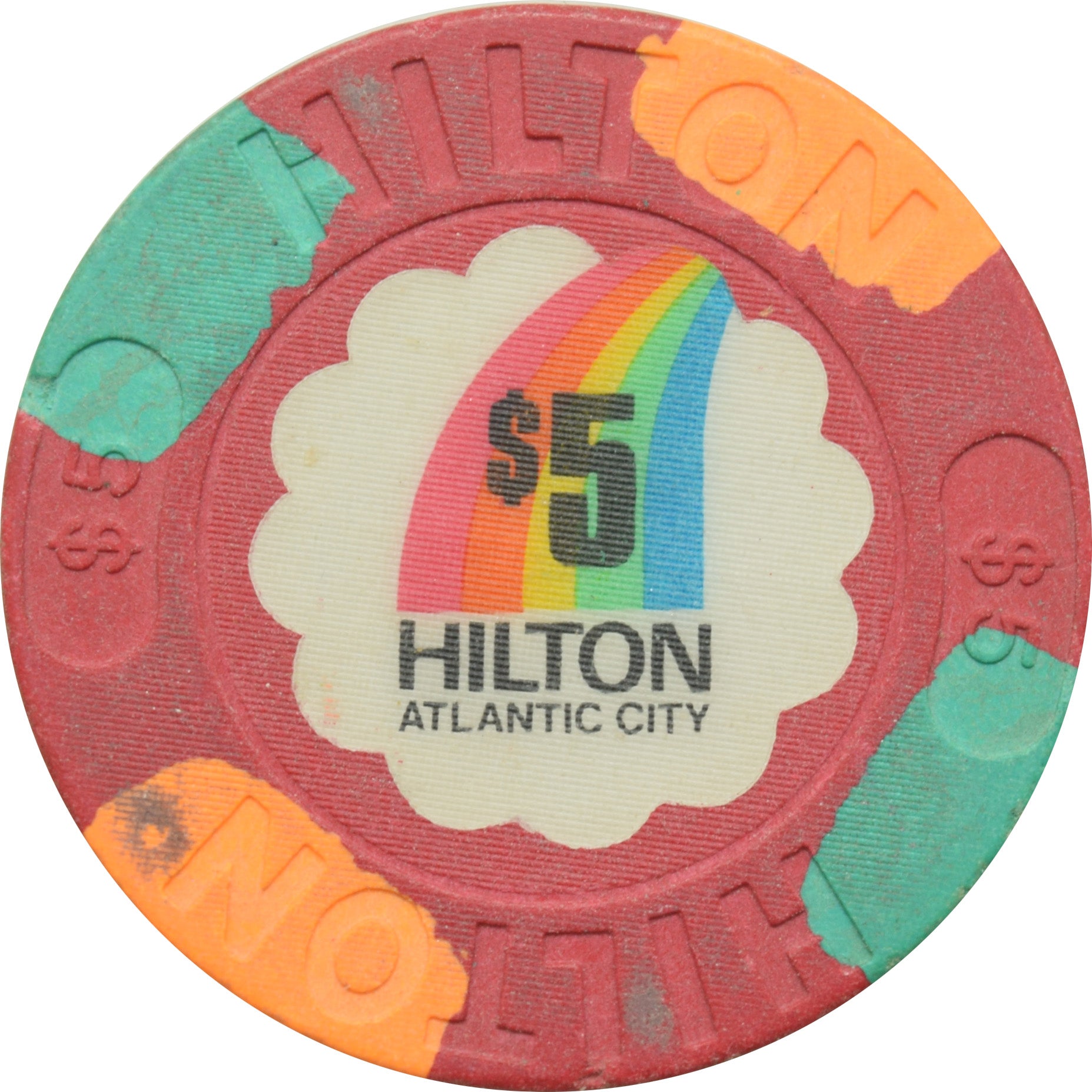 Hilton Casino Atlantic City New Jersey $5 Chip