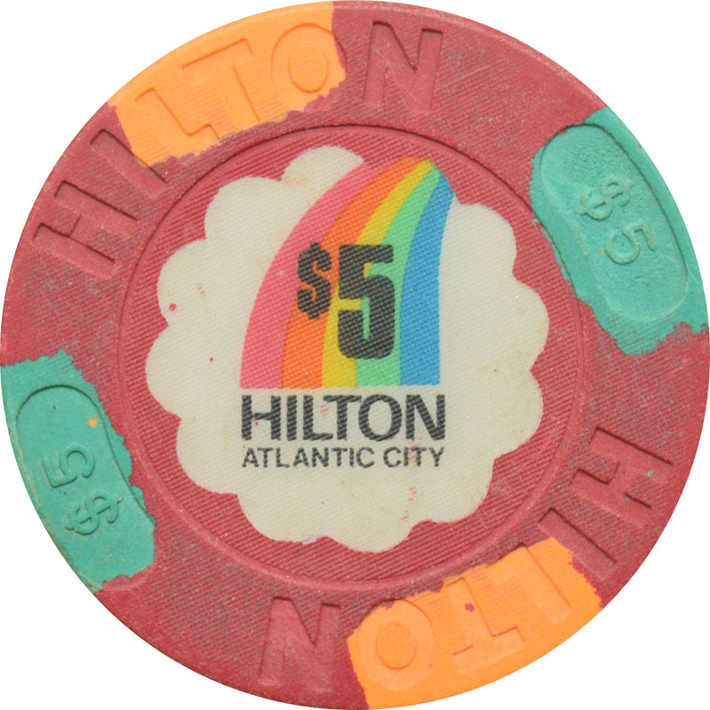 Hilton Casino Atlantic City New Jersey $5 Chip