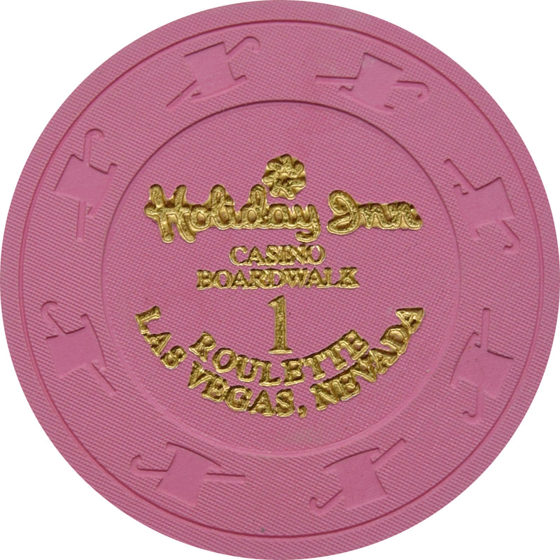 Holiday Inn Casino Boardwalk Pink Roulette 1 Chip Las Vegas Nevada 1995