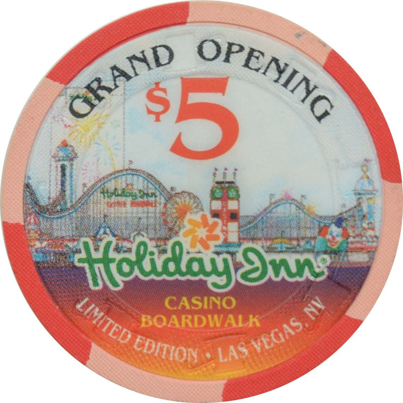 Holiday Inn Casino Boardwalk Las Vegas Nevada $5 Grand Opening at Top Chip 1995