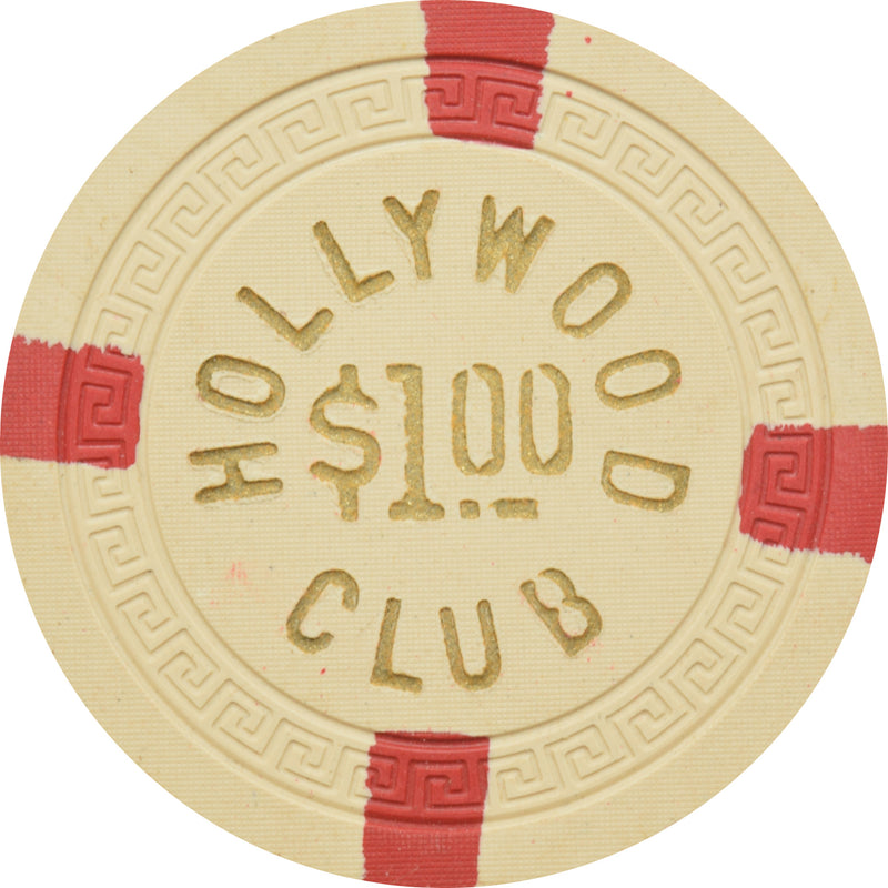 Hollywood Club Illegal Casino Toledo Ohio $1 Nicer Condition Chip