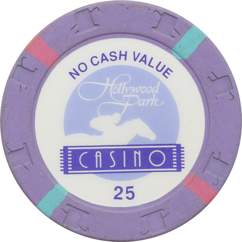 Hollywood Park Casino Inglewood California $25 NCV (Skinny Edgespots) Chip