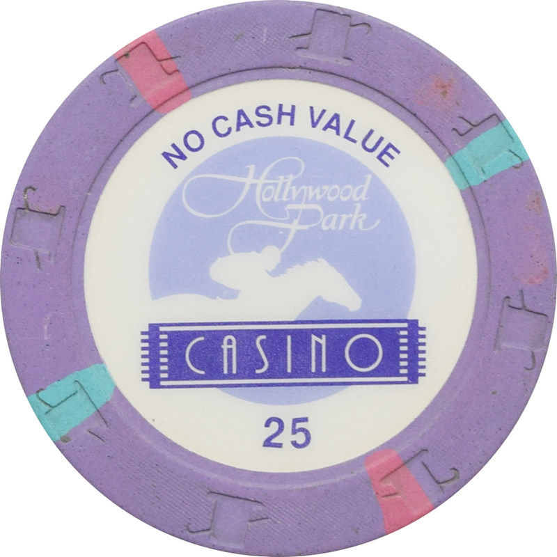 Hollywood Park Casino Inglewood California $25 NCV (Skinny Edgespots) Chip