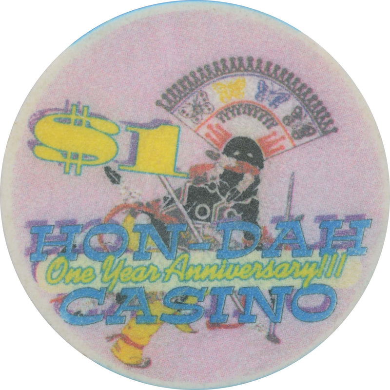 HON-DAH Resort Casino Pinetop Arizona $1 One Year Anniversary Chip