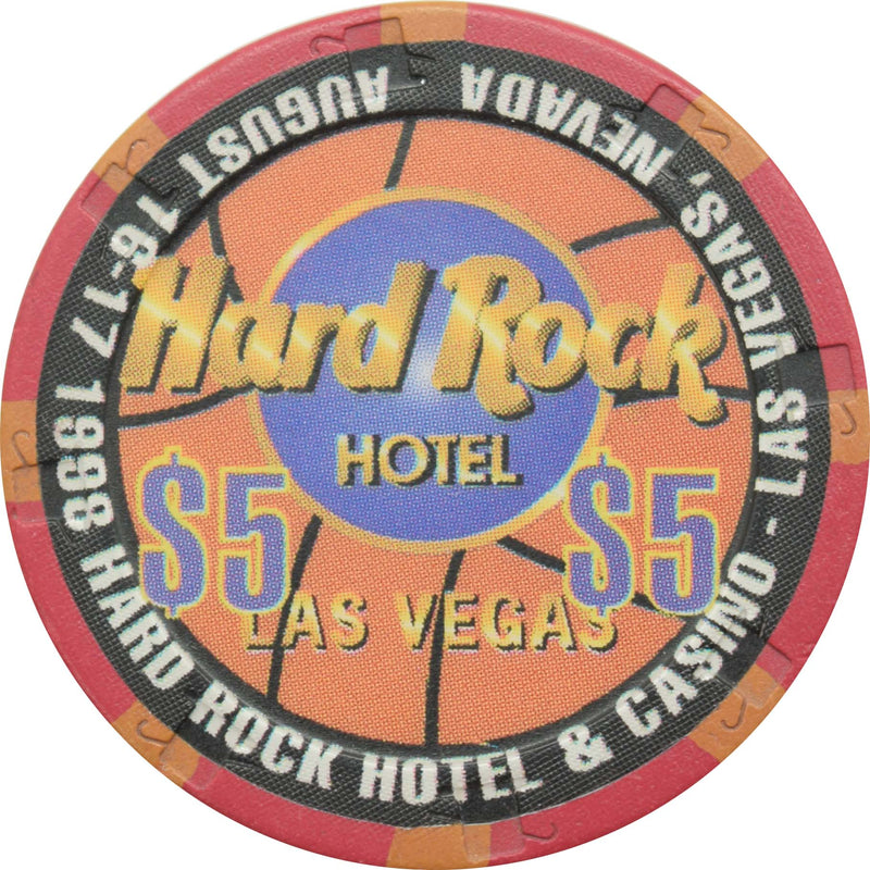 Hard Rock Casino Las Vegas Nevada $5 Hoops in Vegas Chip 1998