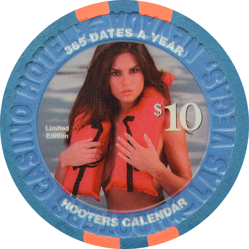 Hooters Casino Las Vegas Nevada $10 Hooters Calendar Chip 2006