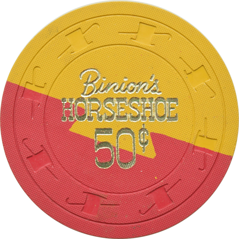 Horseshoe Club Casino Las Vegas Nevada 50 Cent Chip 1960s Yellow Dovetail