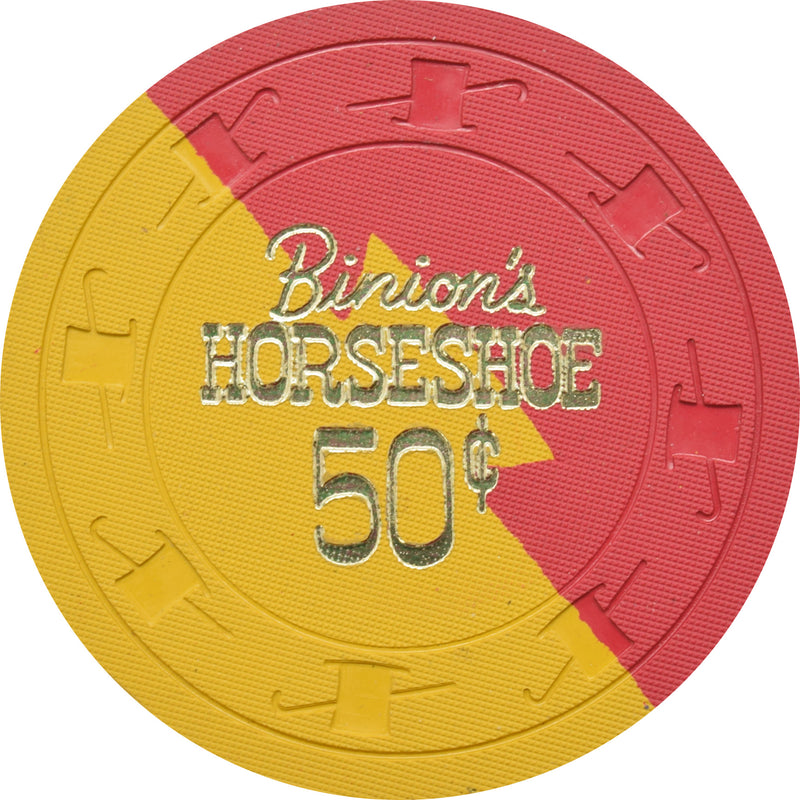 Horseshoe Club Casino Las Vegas Nevada 50 Cent Chip 1960s Yellow Dovetail
