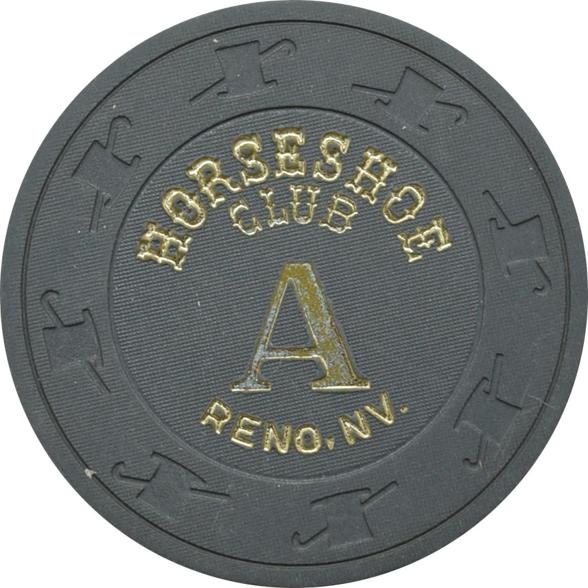 Horseshoe Club Casino Reno Nevada Roulette A Gray Chip 1980s