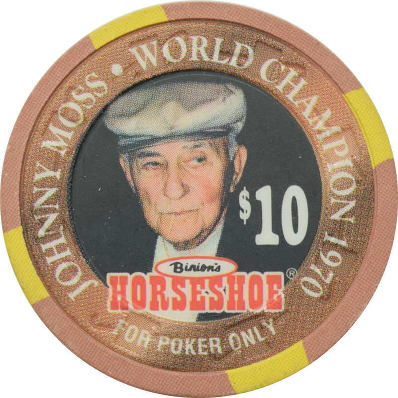 Horseshoe Club Casino Las Vegas Nevada $10 Johnny Moss Chip 1996