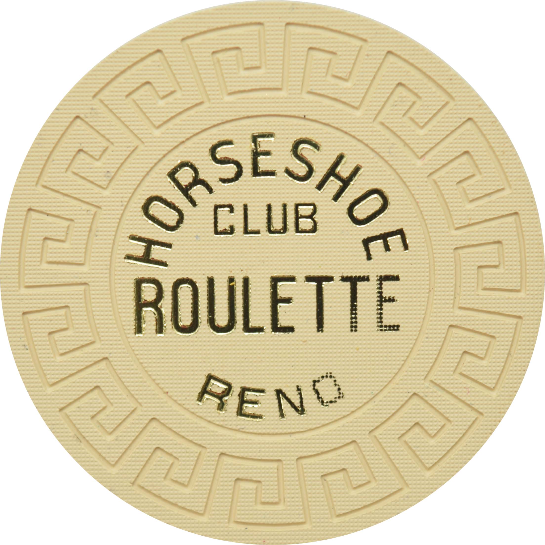 Horseshoe Club Casino Reno Nevada Cream Roulette Chip 1970s