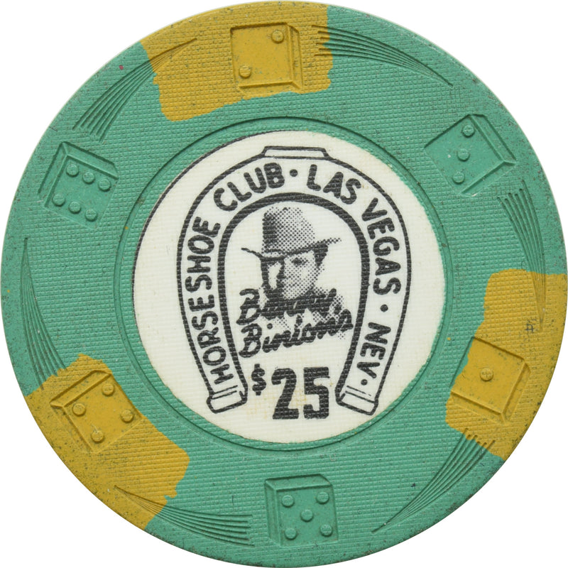 Horseshoe Club Casino Las Vegas Nevada $25 Chip 1950s