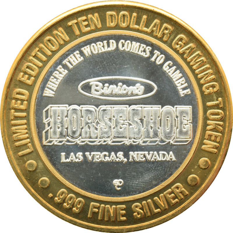 Horseshoe Club Casino Las Vegas "Benny's Bust" $10 Silver Strike .999 Fine Silver 1994