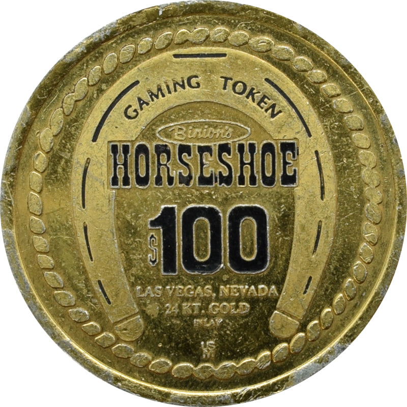Horseshoe Club Casino $100 24KT Gold Token Las Vegas 1986
