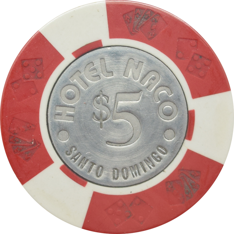 Hotel Naco Casino (Dolphin) Santo Domingo Dominican Republic $5 Coin Inlay Chip
