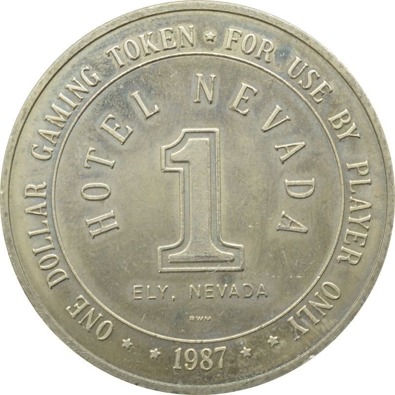 Hotel Nevada Casino Ely Nevada $1 Token 1987