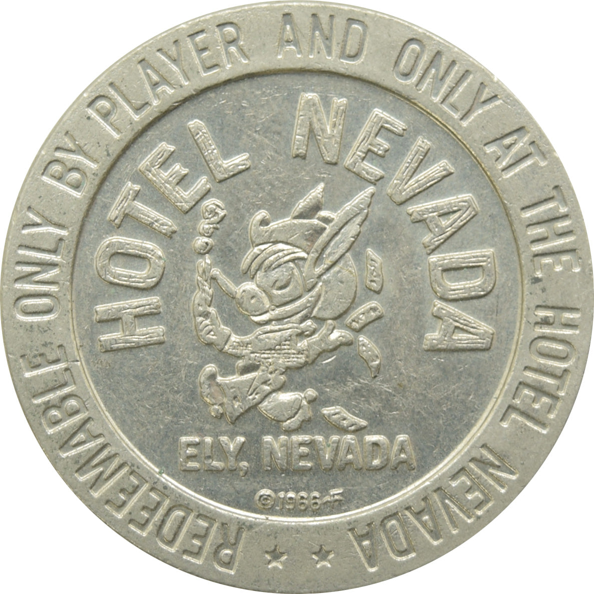 Hotel Nevada Casino Ely NV $1 Token 1966