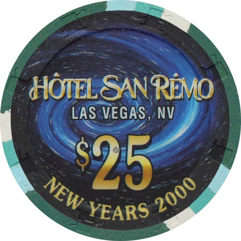 Hotel San Remo Casino Las Vegas Nevada $25 Millennium Chip 1999