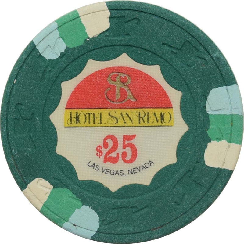 Hotel San Remo Casino Las Vegas Nevada $25 Chip 1989
